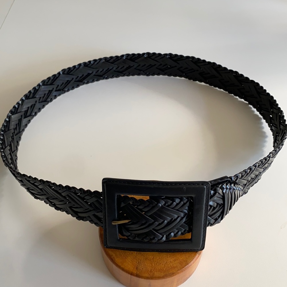 a.n.a Black Leather Wide Belt